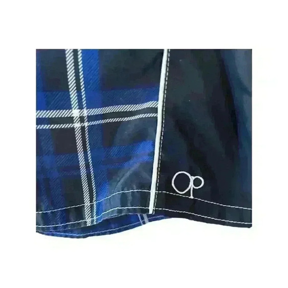 Men's 80's Plaid Drawstring Ocean Pacific Board Shorts Swim Trunks, size Medium - Picture 5 of 5